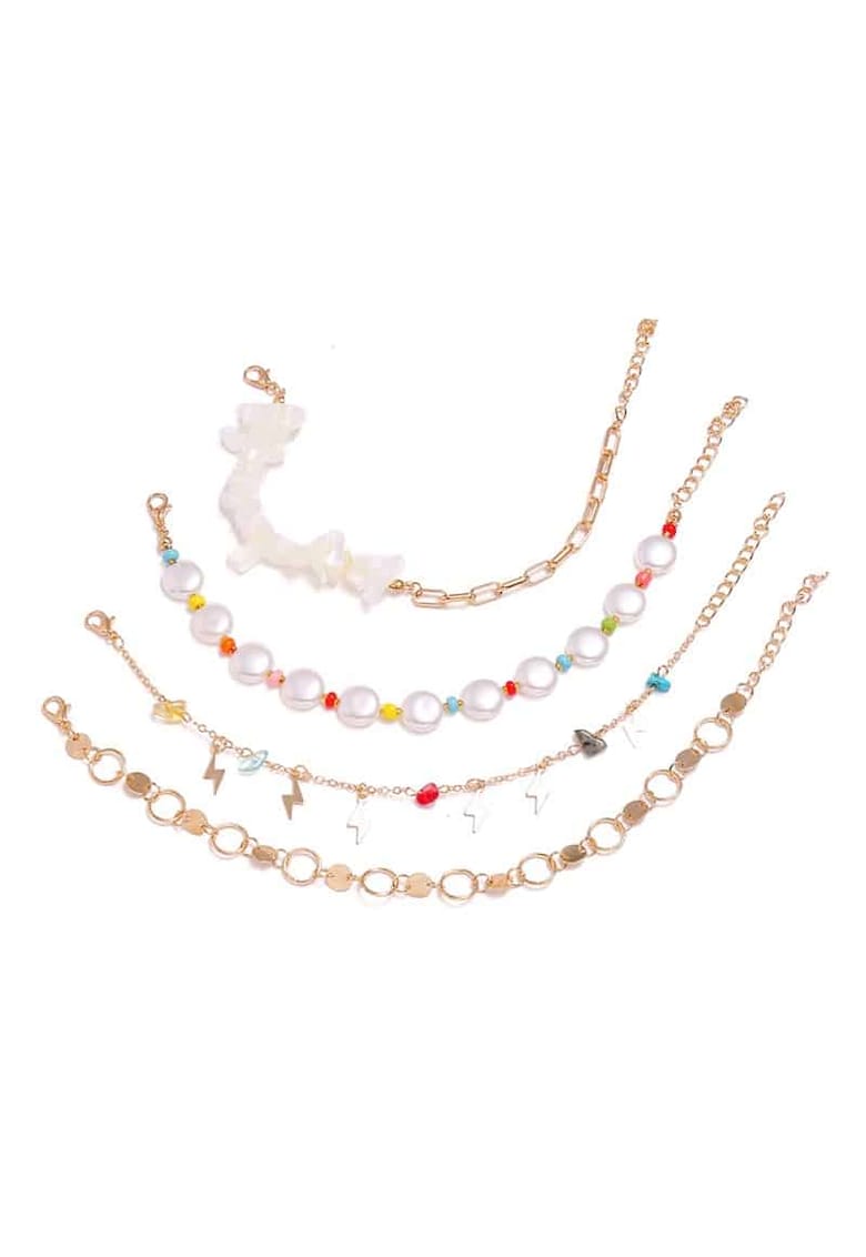 Set 4 bratari de picior - aurii - Kamelia C5