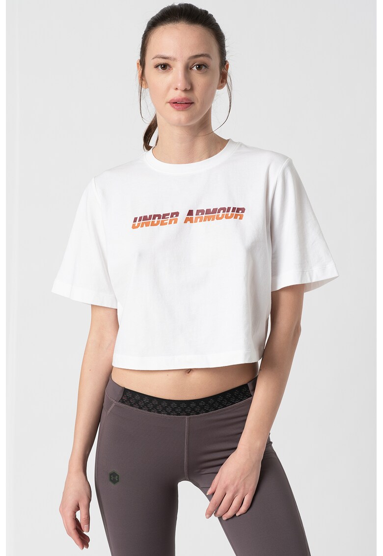 Tricou crop cu imprimeu logo Arena Racing