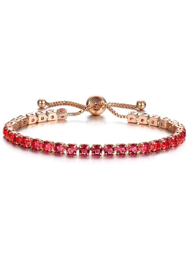 Bratara tennis - rose gold - cu pietre rosii - Myrtell C1