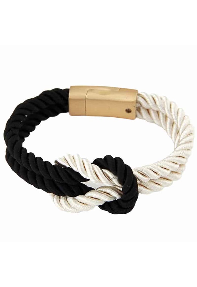 Bratara Georga - Textil - Alb/Negru