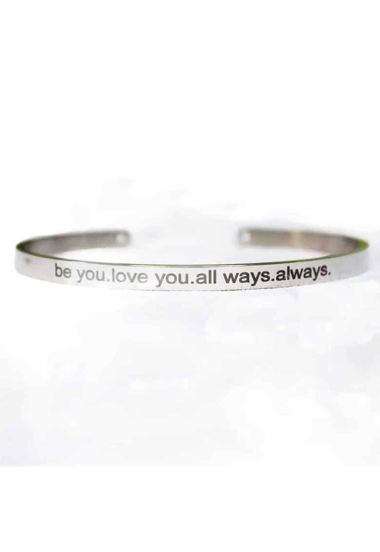 Bratara ajustabila - argintie - gravata be you - love you - all ways - always P9 -