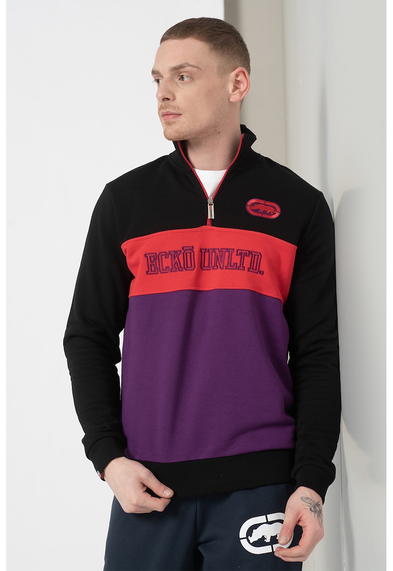 Bluza sport regular fit cu fenta cu fermoar Luis