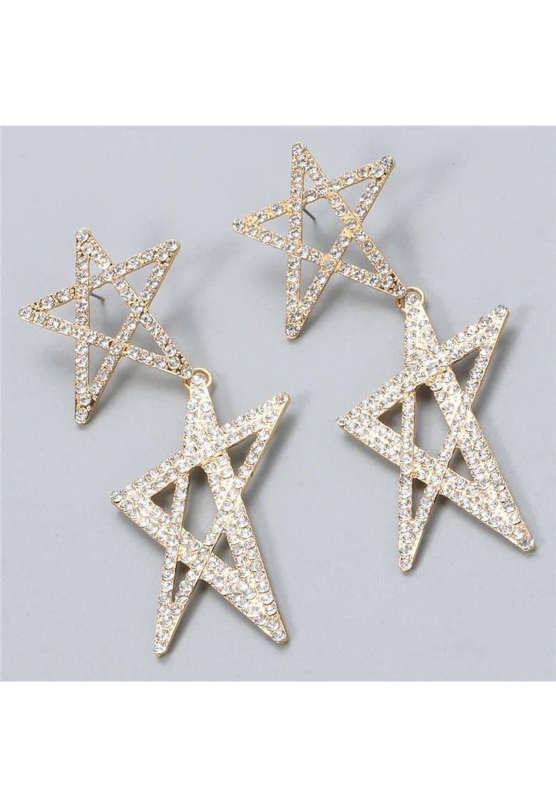 Cercei aurii - forma de stea - cu pietre - Nastasia C5 OUT