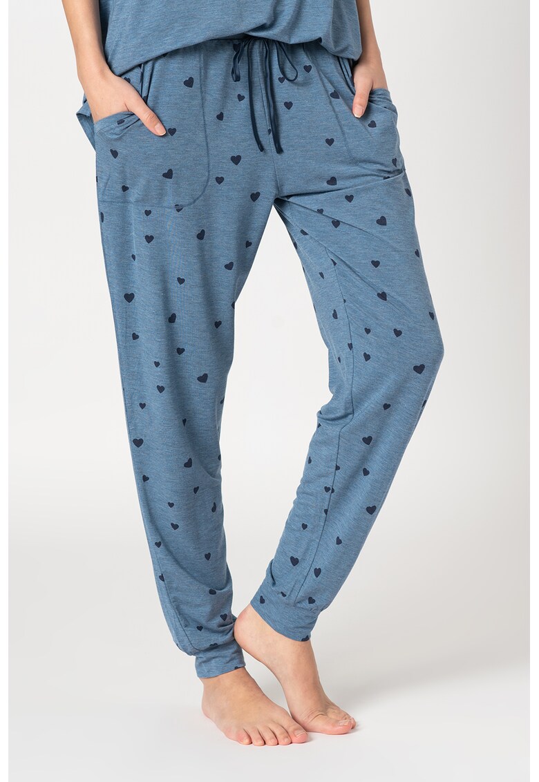 Pantaloni de pijama din amestec de modal cu snur