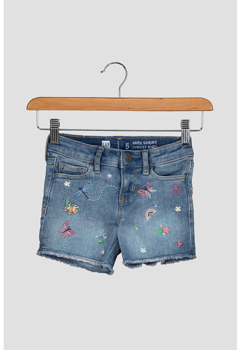 Pantaloni scurti de denim cu detalii brodate