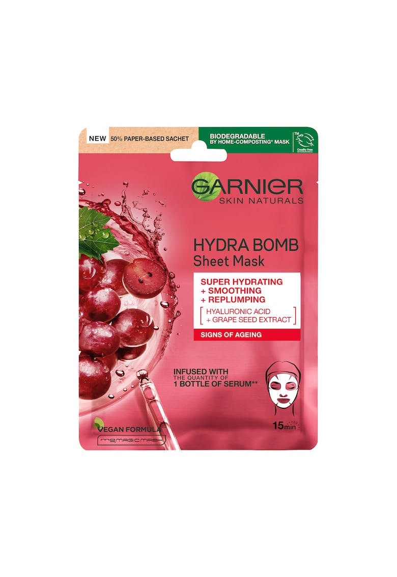 Masca servetel Skin Naturals hidratanta cu extract de seminte de struguri - 28 g