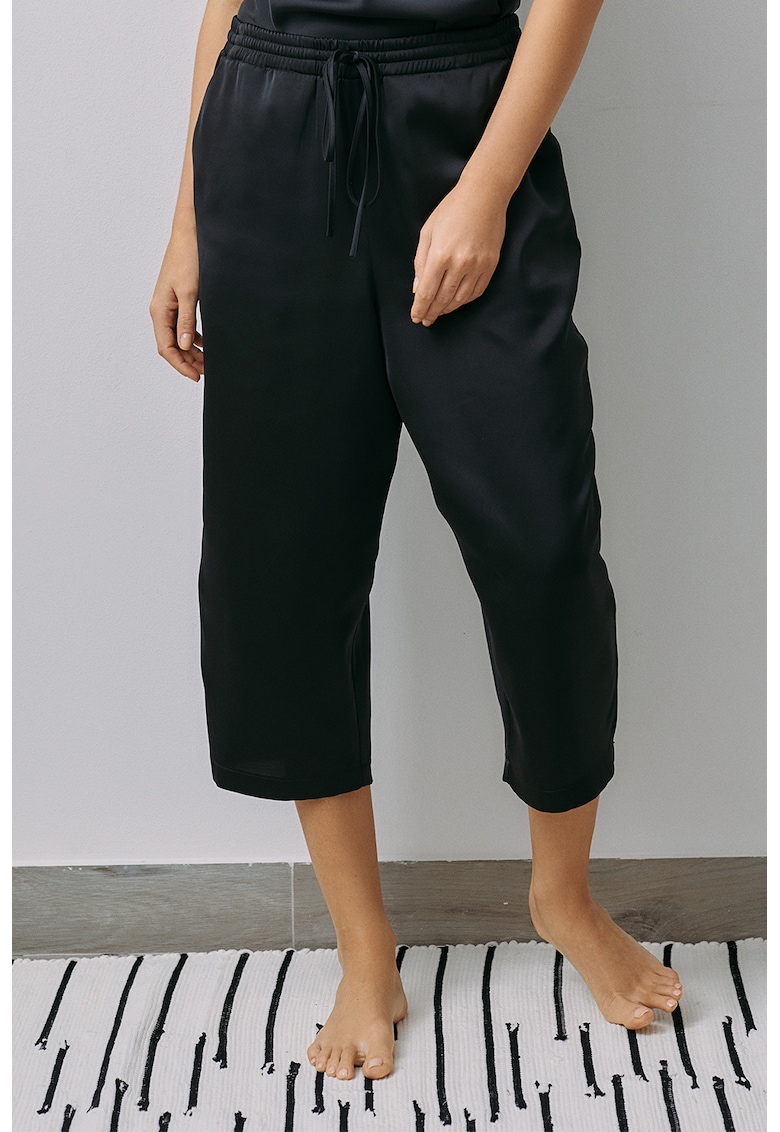 Pantaloni trei sferturi de pijama cu aspect de satin Less Is More EMAT Concept imagine noua