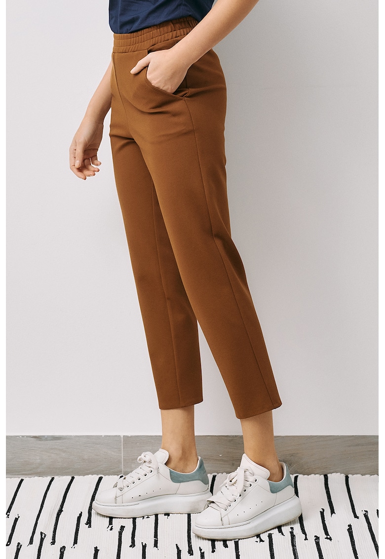 Pantaloni cu talie elastica Skip Level Meeting EMAT Concept imagine noua