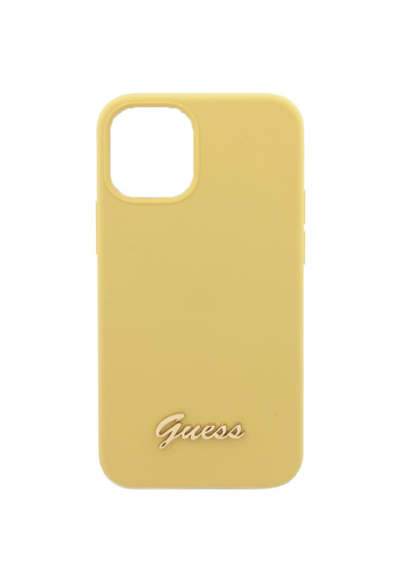 Husa Cover Silicone Metal Logo pentru iPhone 12 Mini GUHCP12SLSLMGYE - Yellow