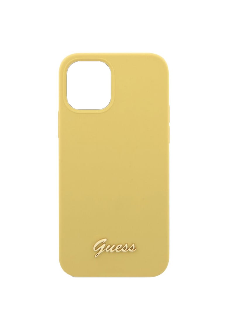 Husa Cover Silicone Metal Logo pentru iPhone 12 Pro Max GUHCP12LLSLMGYE - Yellow