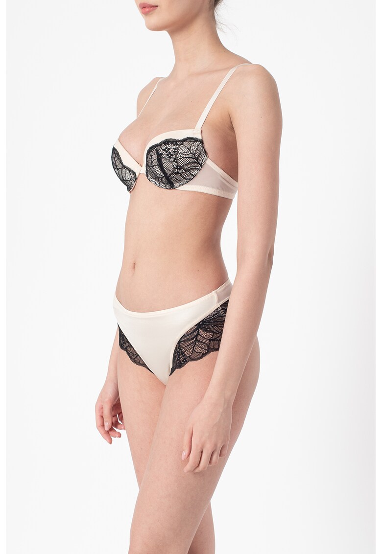 Sutien push-up cu aplicatii de dantela