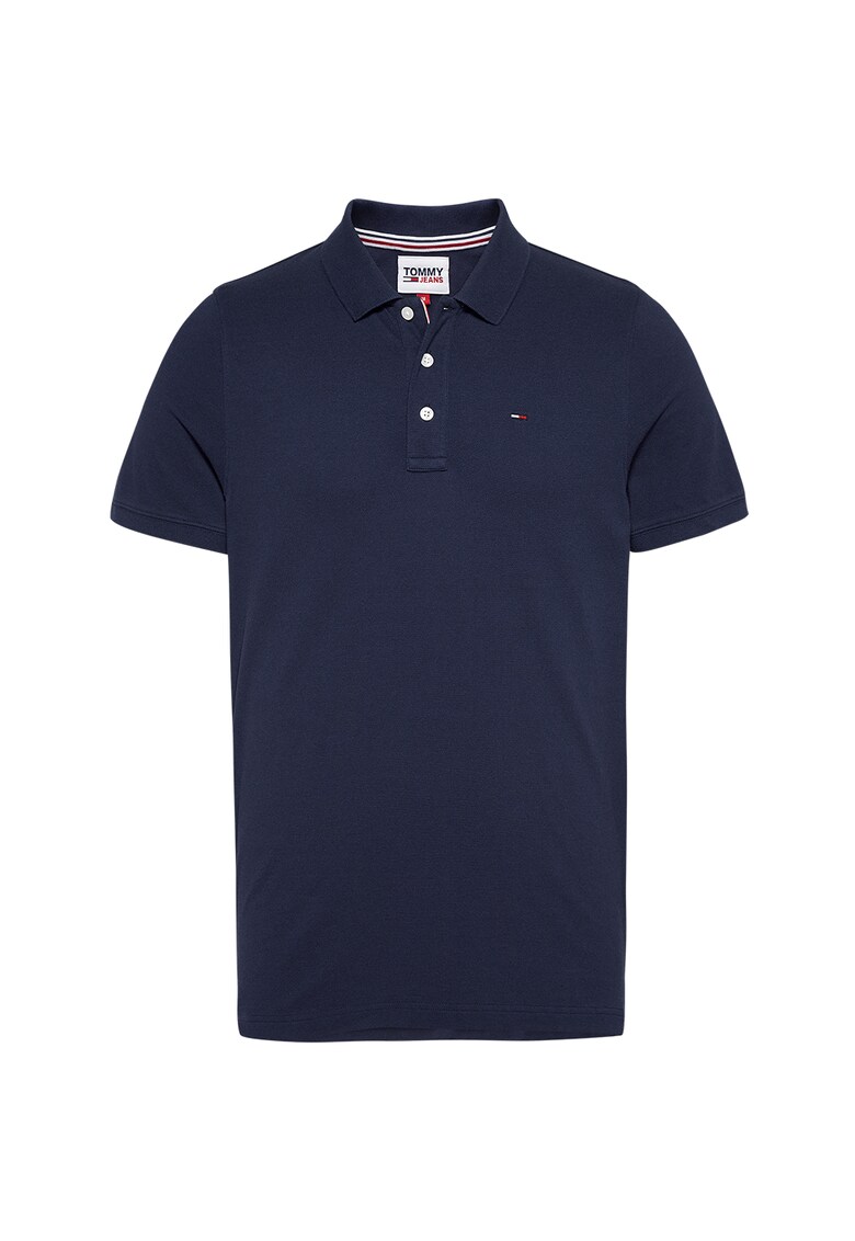 Tricou polo slim fit din bumbac organic