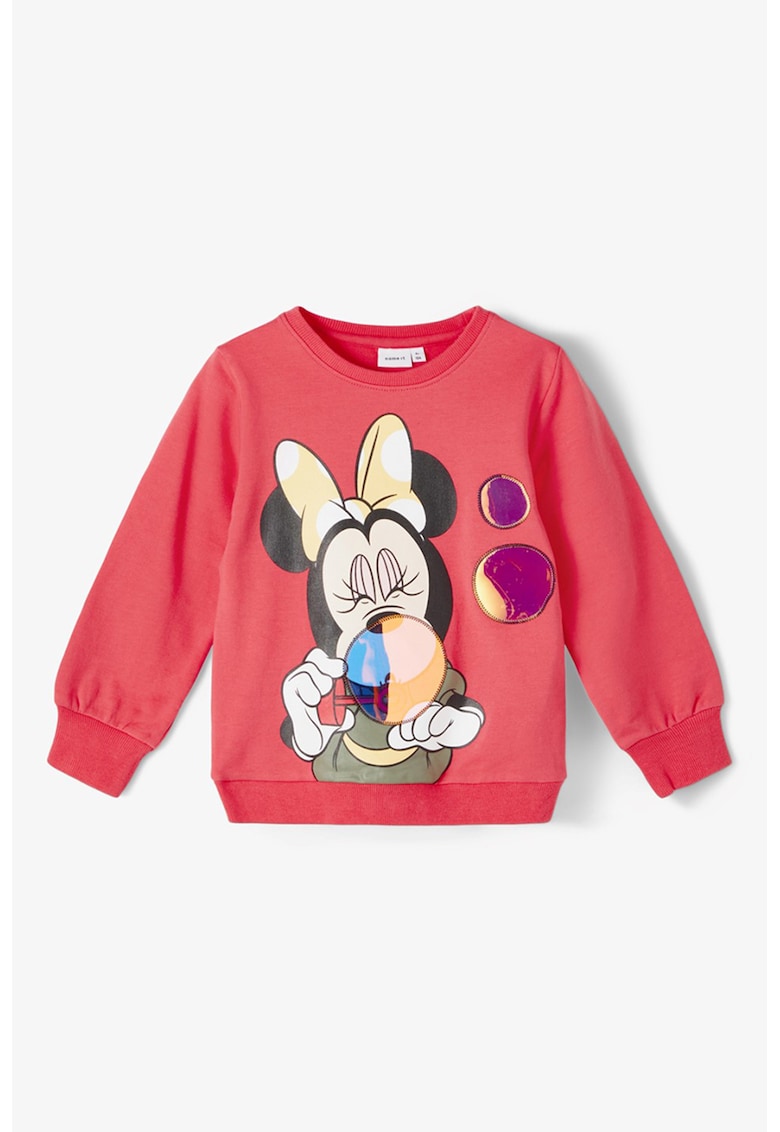 Bluza sport cu decolteu la baza gatului si imprimeu Minnie Mouse