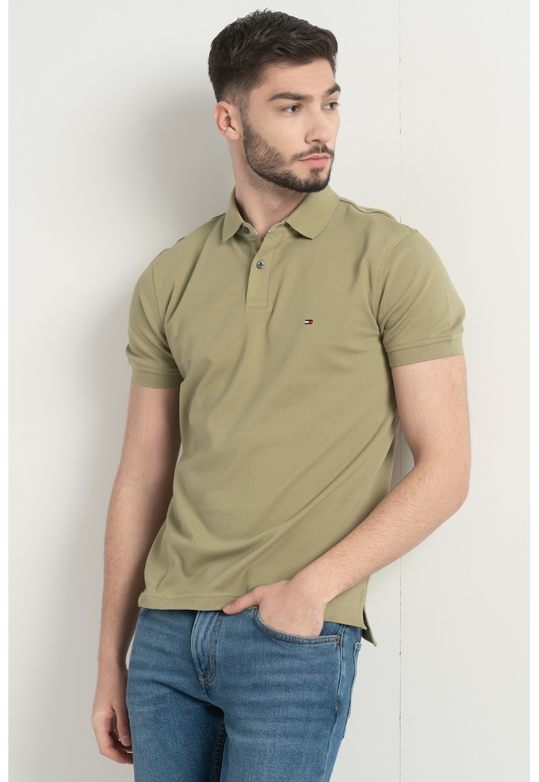 Tricou polo regular fit din amestec de bumbac organic