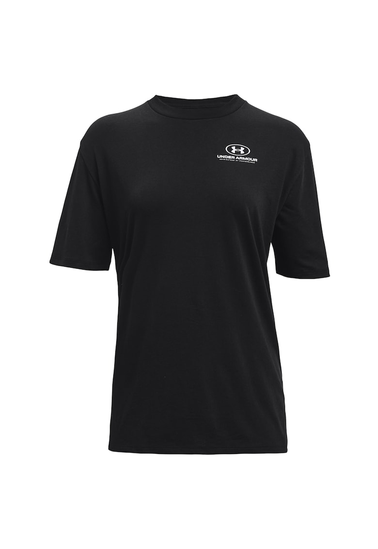 Tricou cu decolteu la baza gatului si imprimeu logo - pentru fitness