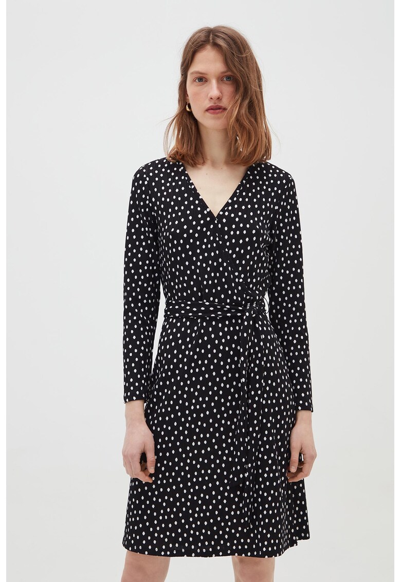 Rochie cu buline si cordon in talie