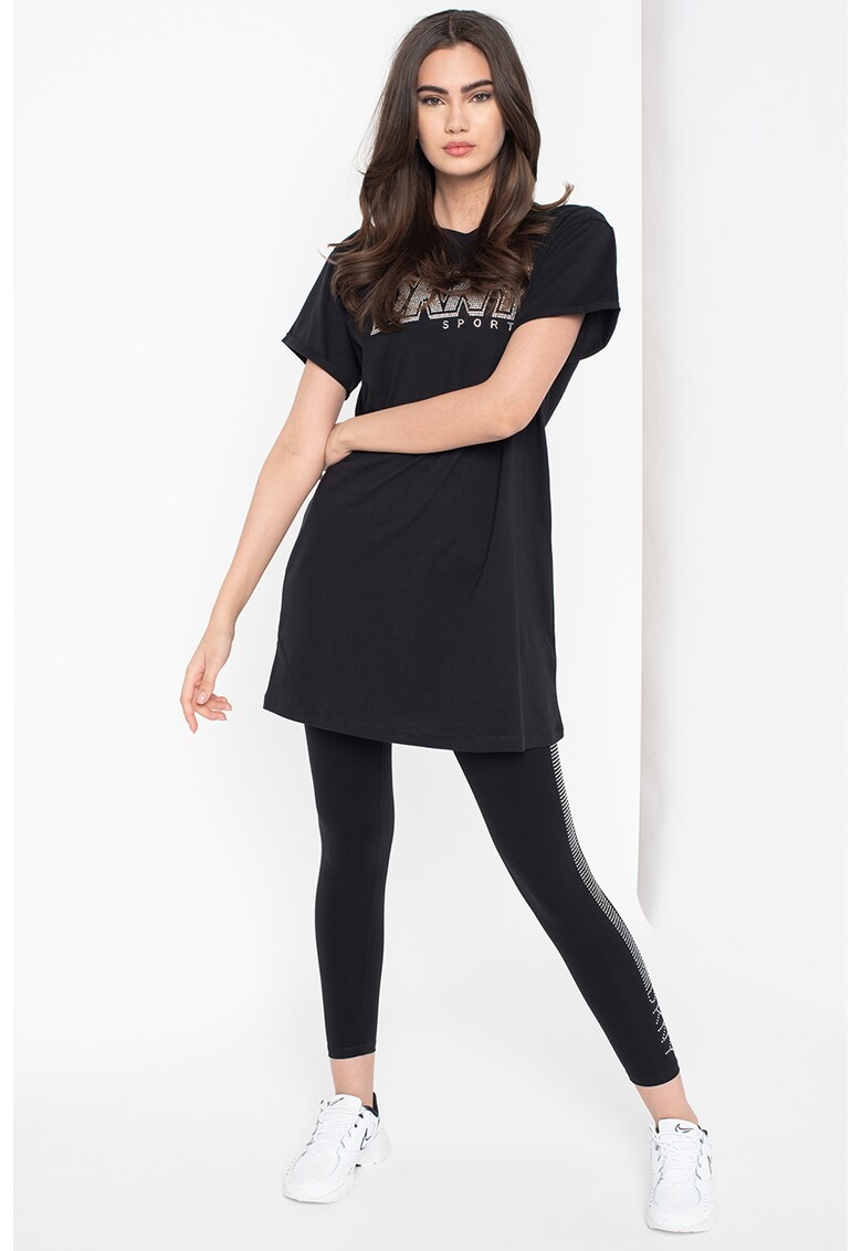 Rochie mini tip tricou cu strasuri DKNY