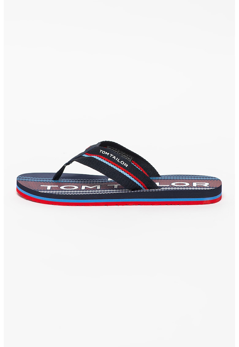 Papuci flip-flop din material textil cu logo