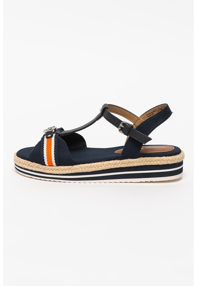 Sandale tip espadrile cu bareta in T