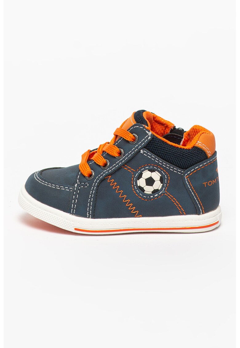 Pantofi sport mid-high de piele ecologica si material textil