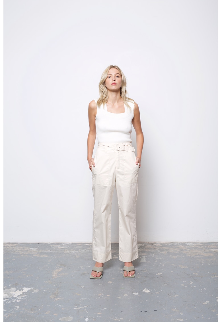 Pantaloni cu talie inalta si curea Sara 2022 ❤️ Pret Super fashiondays imagine noua 2022
