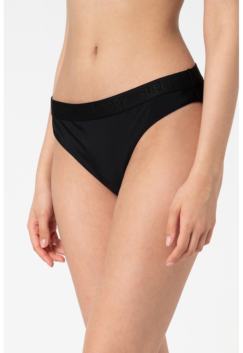 Slip cu banda cu logo in talie - Negru