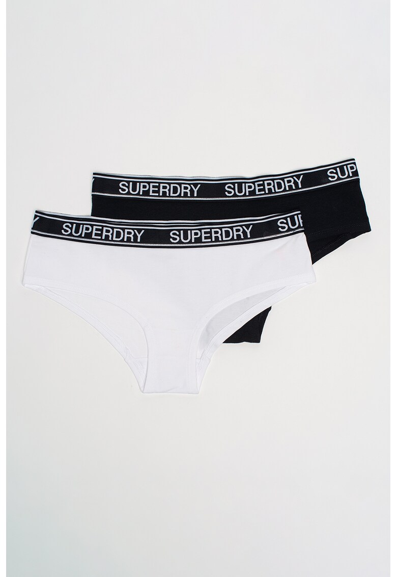 Set de chiloti hipster cu banda logo in talie Grace - 2 perechi