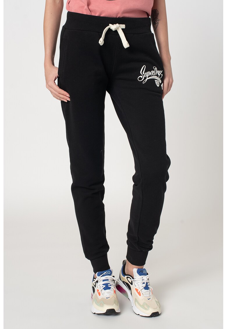 Pantaloni sport cu snur si logo fashiondays.ro