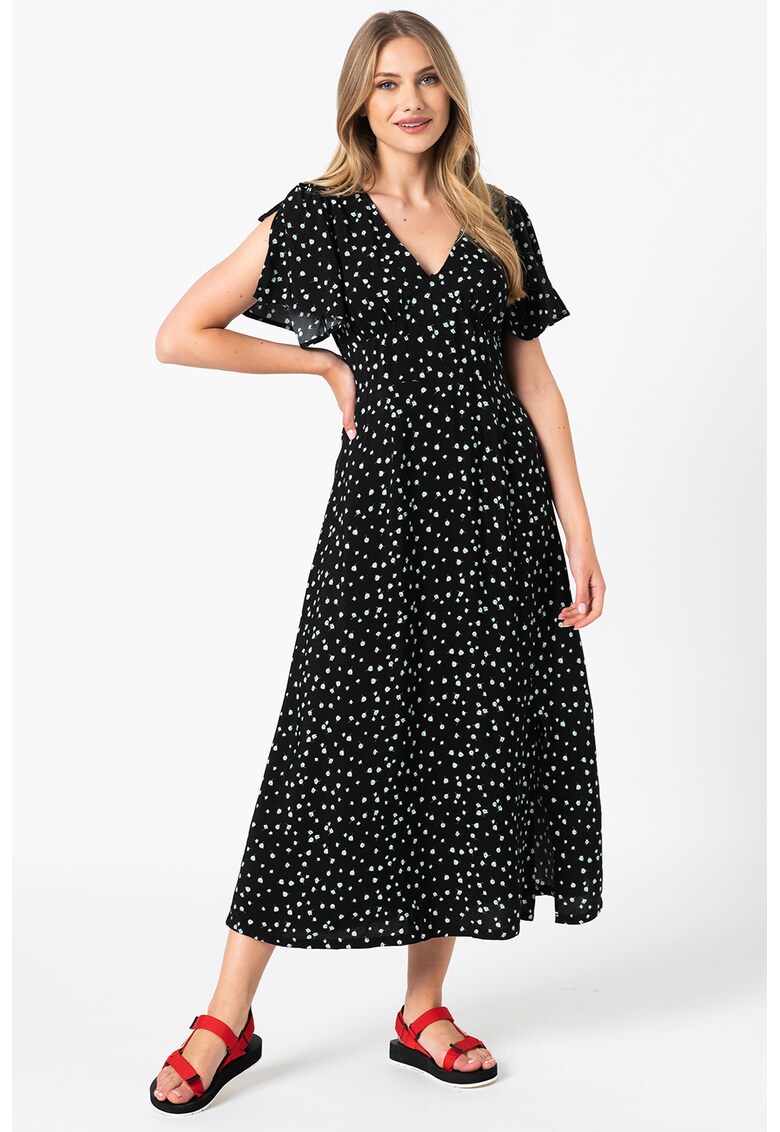 Rochie midi evazata cu imprimeu floral