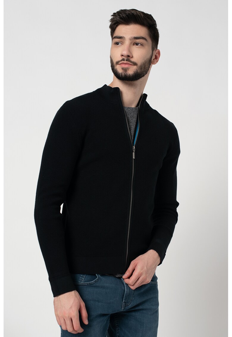 Cardigan regular fit cu fermoar