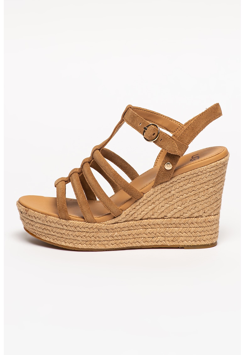 Sandale wedge de piele intoarsa Cressida