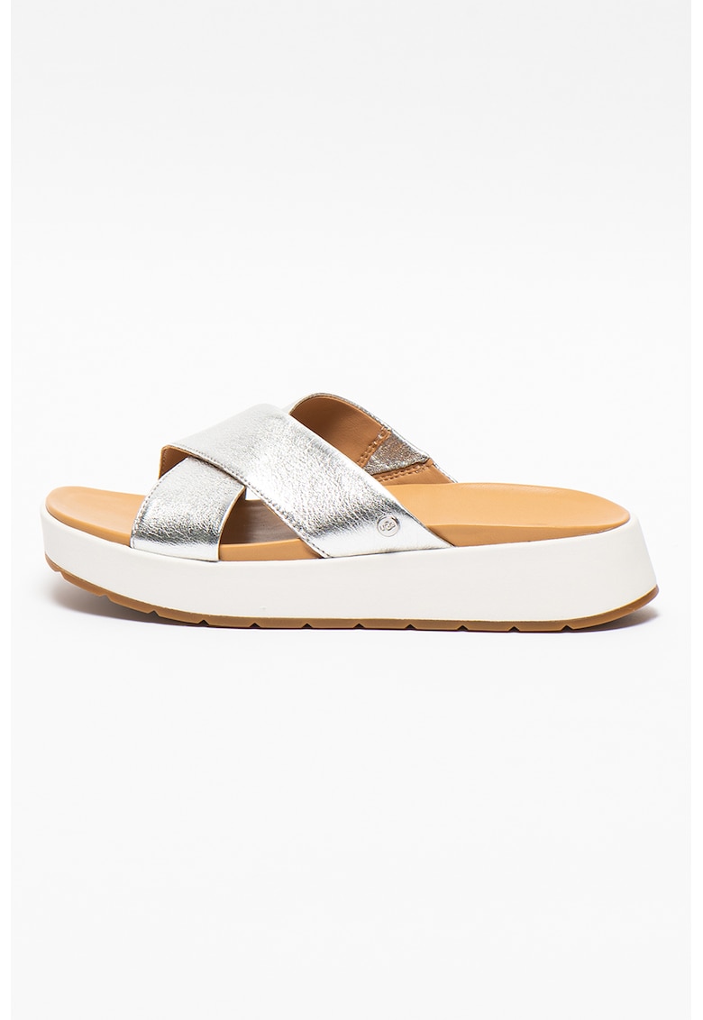Papuci wedge de piele Emily