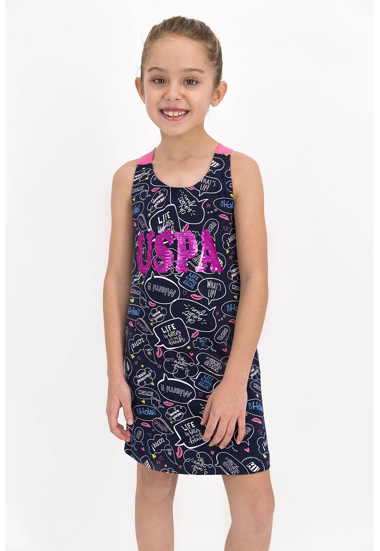 Rochie cu imprimeu text