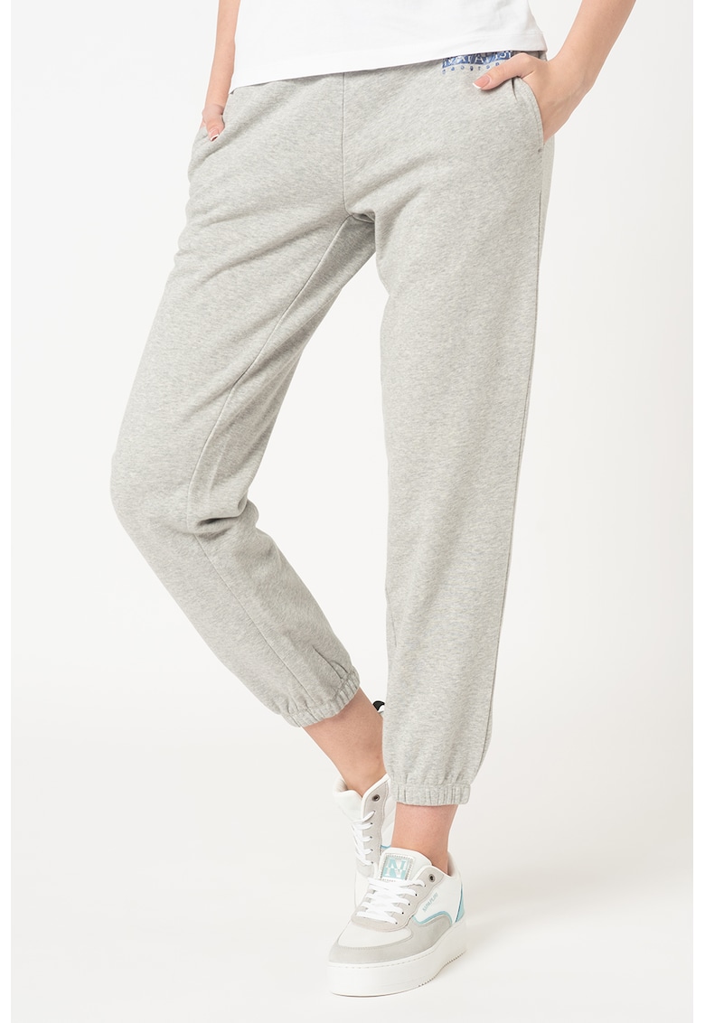 Pantaloni sport cu snur in talie Milea - Gri melange