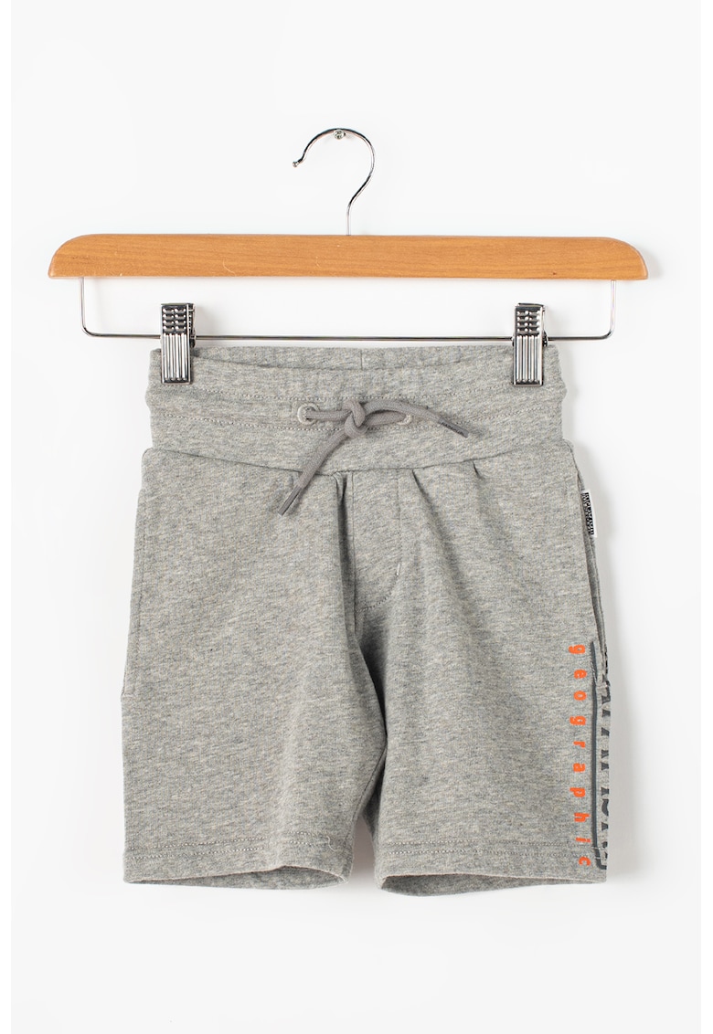 Pantaloni sport scurti cu imprimeu logo Nadyr - Gri melange