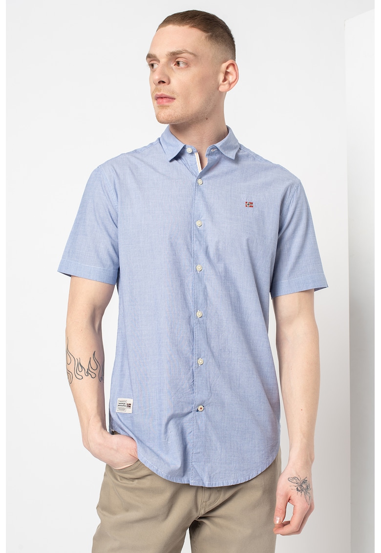 Camasa slim fit cu maneci scurte Ging - Albastru deschis