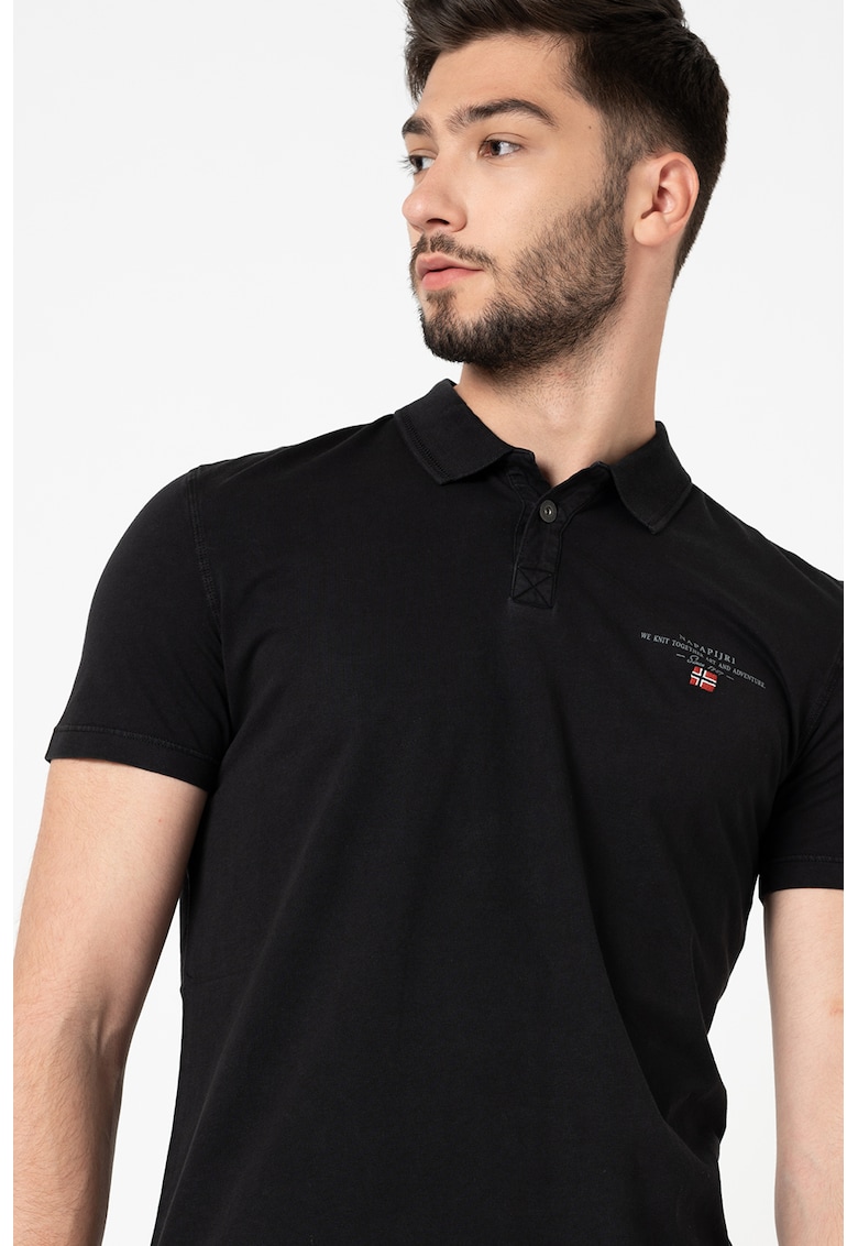 Tricou polo cu logo Elli - Negru