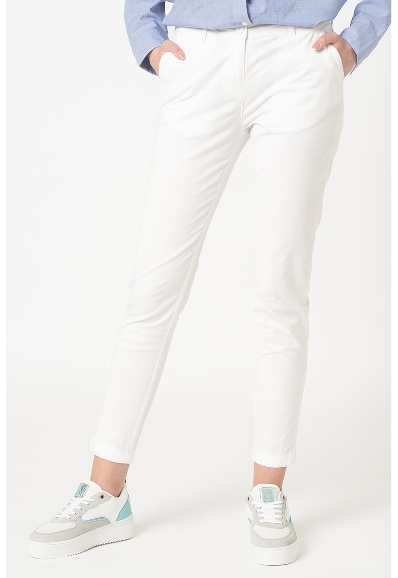 Pantaloni chino Meridian 3 - Alb optic