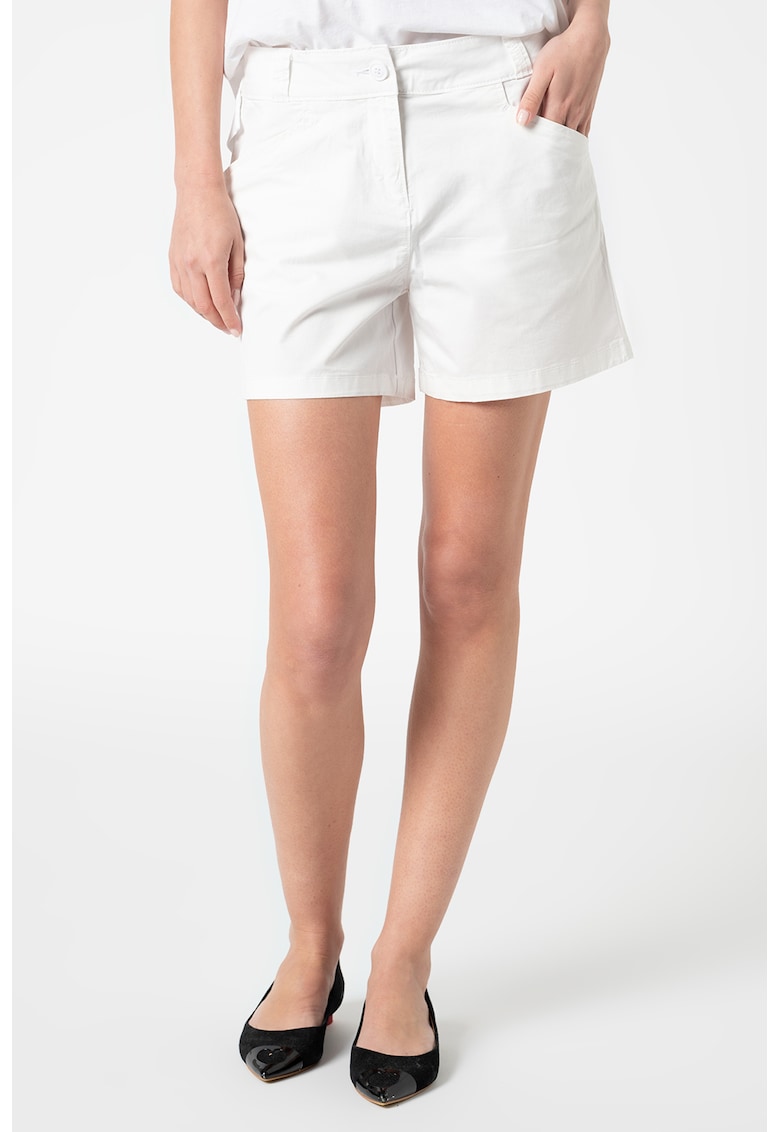 Pantaloni scurti chino cu talie medie Narie - Alb optic