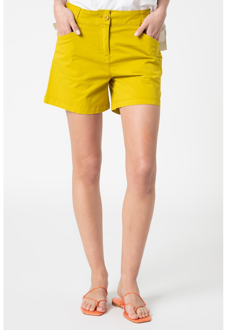 Pantaloni scurti chino cu talie medie Narie - Galben mustar