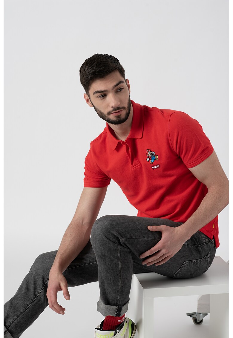 Tricou polo cu aspect de pique