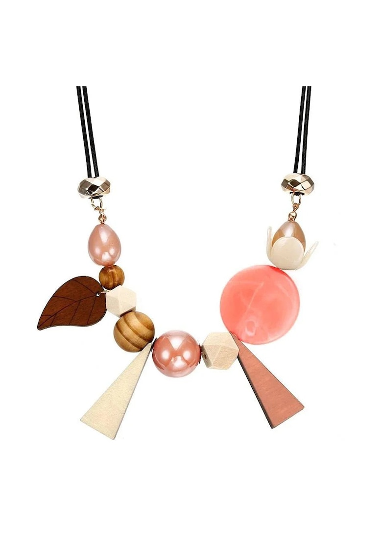 Colier cu forme geometrice - roz - Niccy C11 -