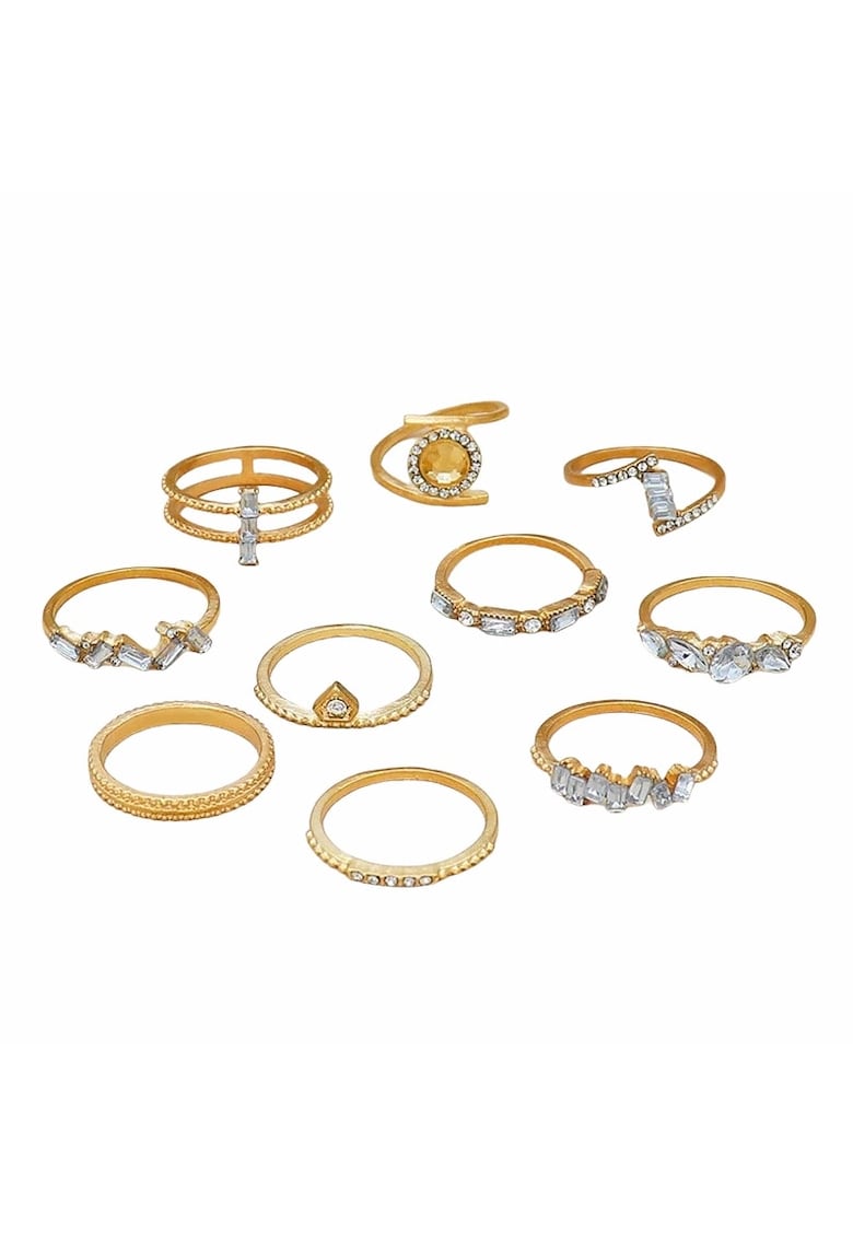 Set 10 Inele - aurii - cu pietre - Nessi C1 -