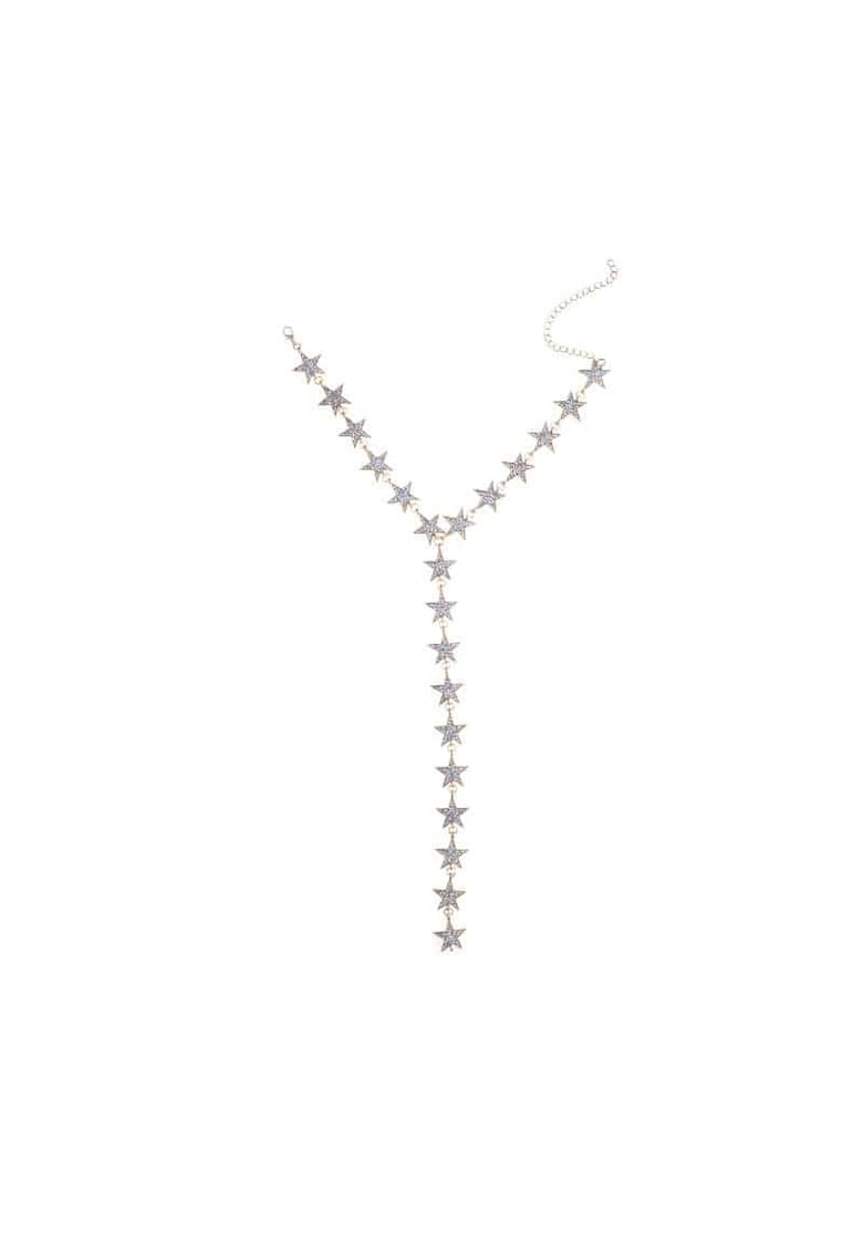 Colier cu stelute si pietre - auriu - Kathie C7 -