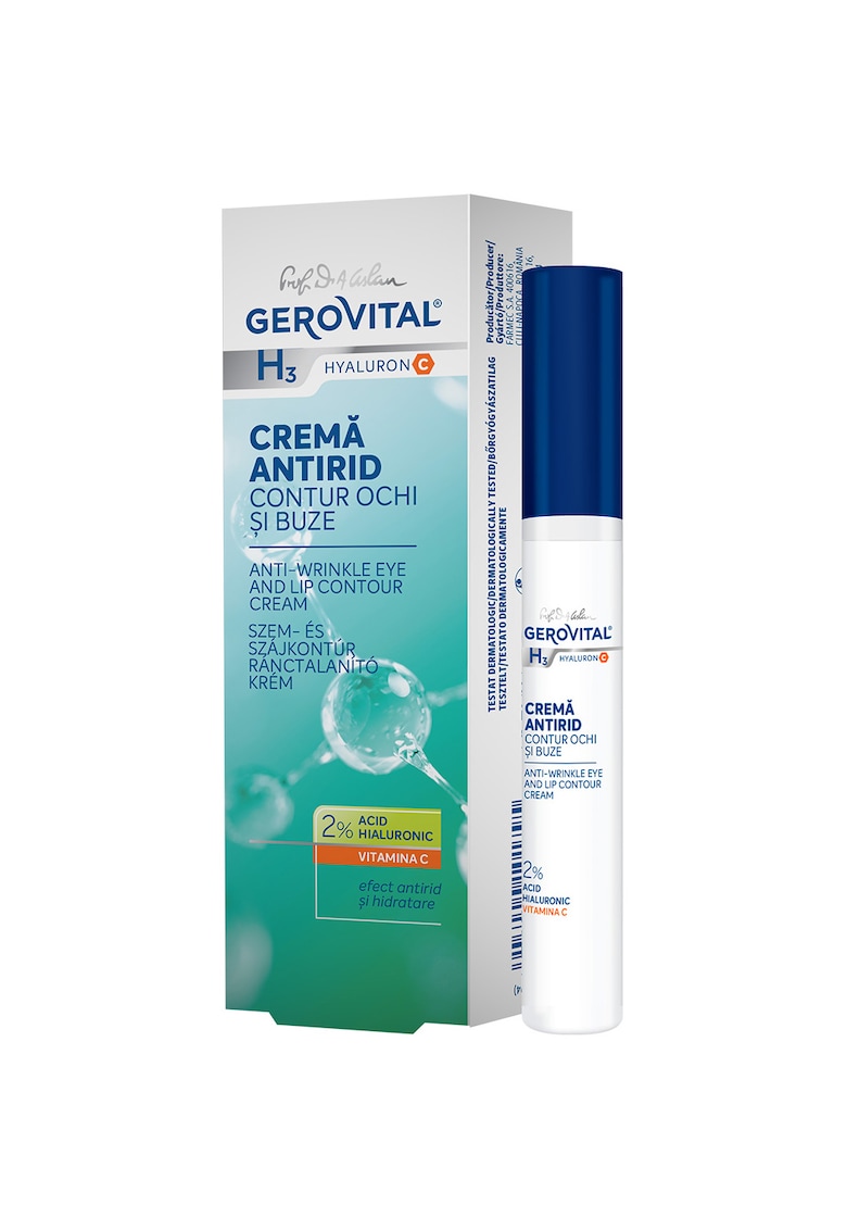 Crema antirid contur ochi si buze H3 Hyaluron C - concentratie 2% - 15 ml