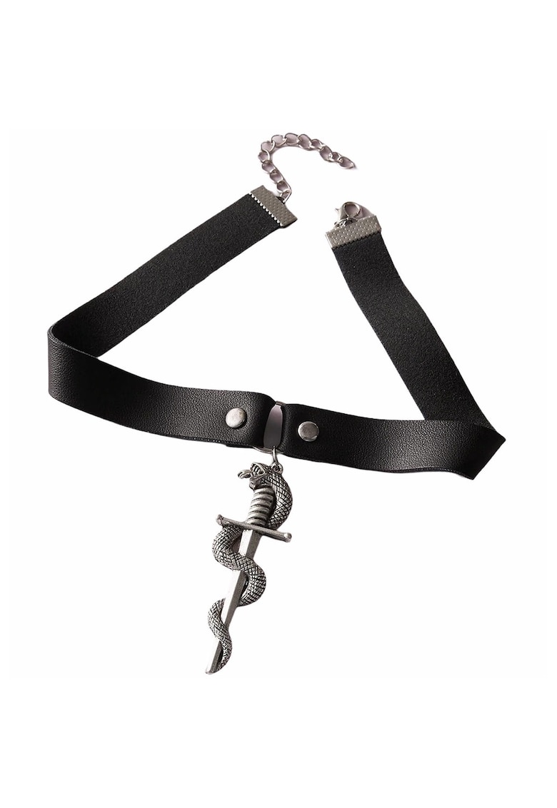Colier Choker negru - sabie cu sarpe - Nicollette C5 - Colier Choker negru - sabie cu sarpe - Nicollette C5 -