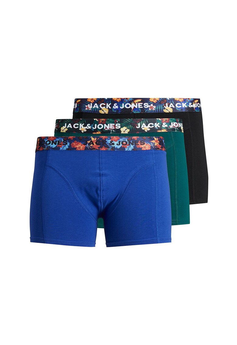 Jack & Jones - Set de boxeri din amestec de bumbac - cu imprimeu -3 perechi