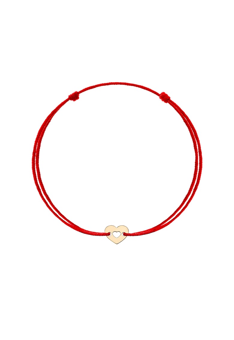 Bratara tip snur cu talisman in forma de inima din aur rose de 14K fashiondays imagine noua