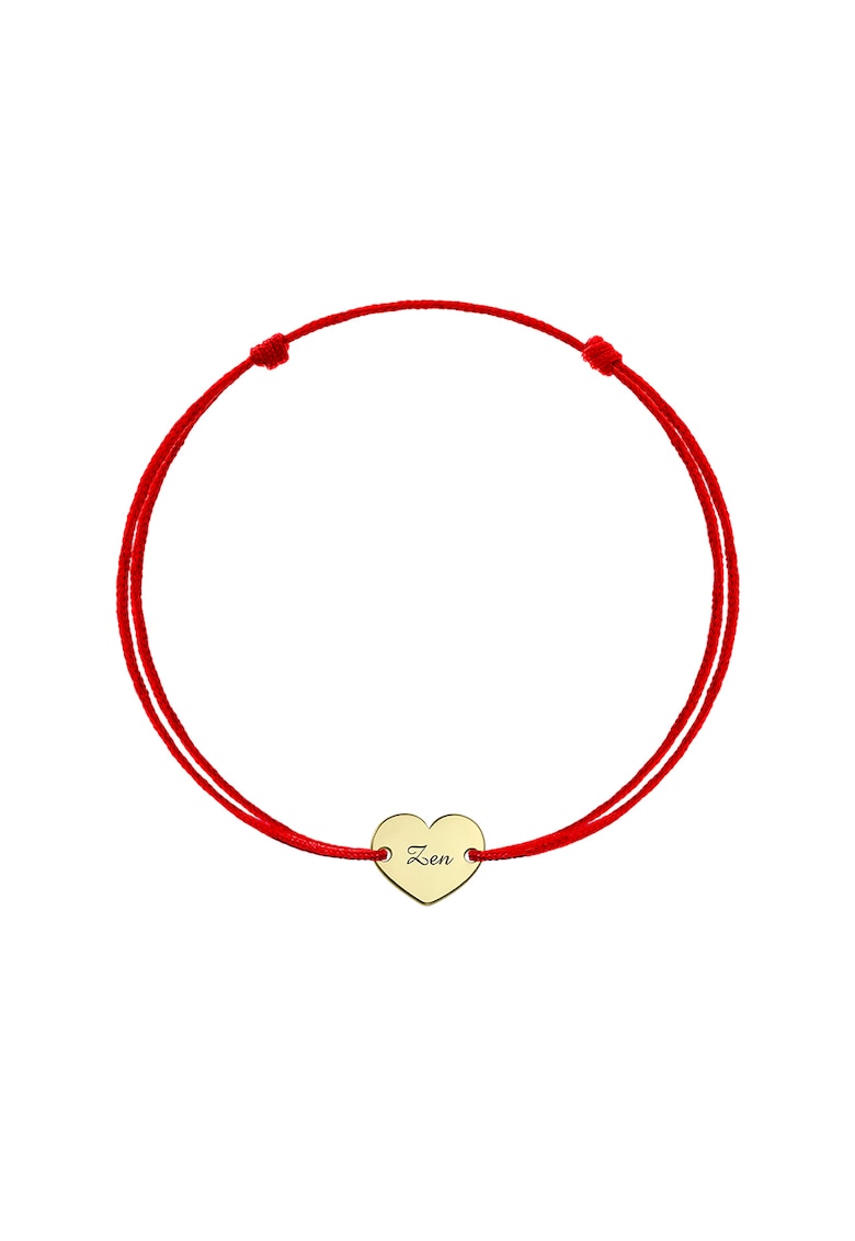 Bratara din lant cu talisman din aur de 14K in forma de inima - Auriu