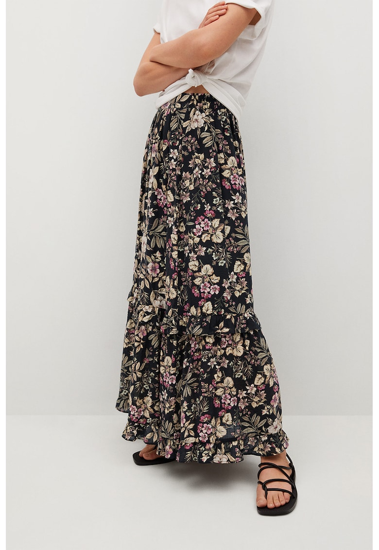Fusta maxi cu model floral Farm